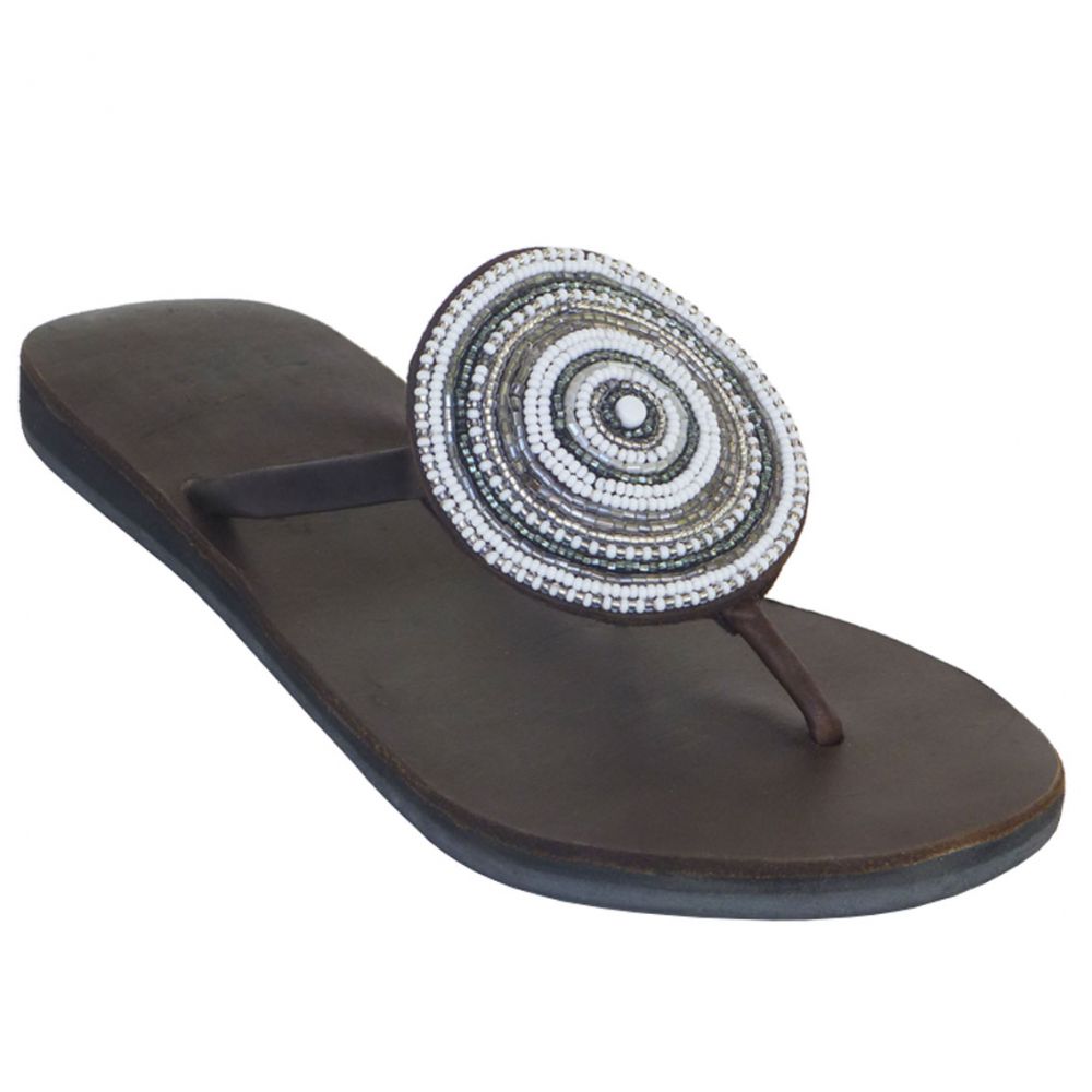 Medallion White Sandals