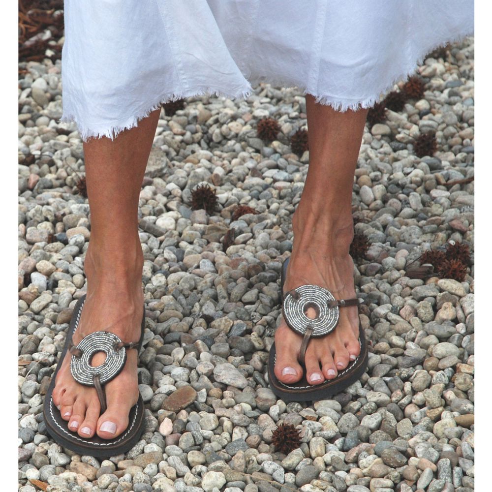 Disc Silver Sandals