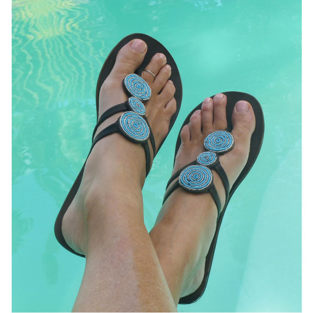 Triple Circle Turquoise Sandals