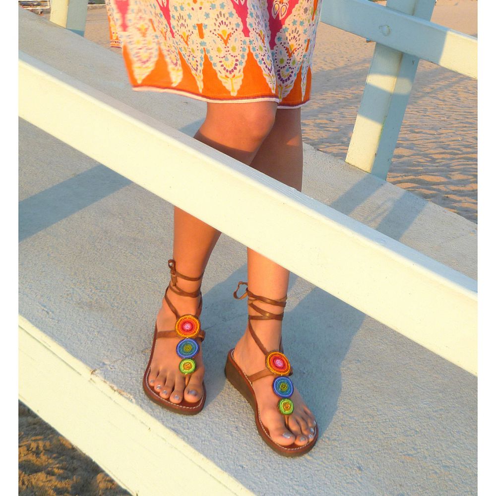 Triple Rainbow Sandals