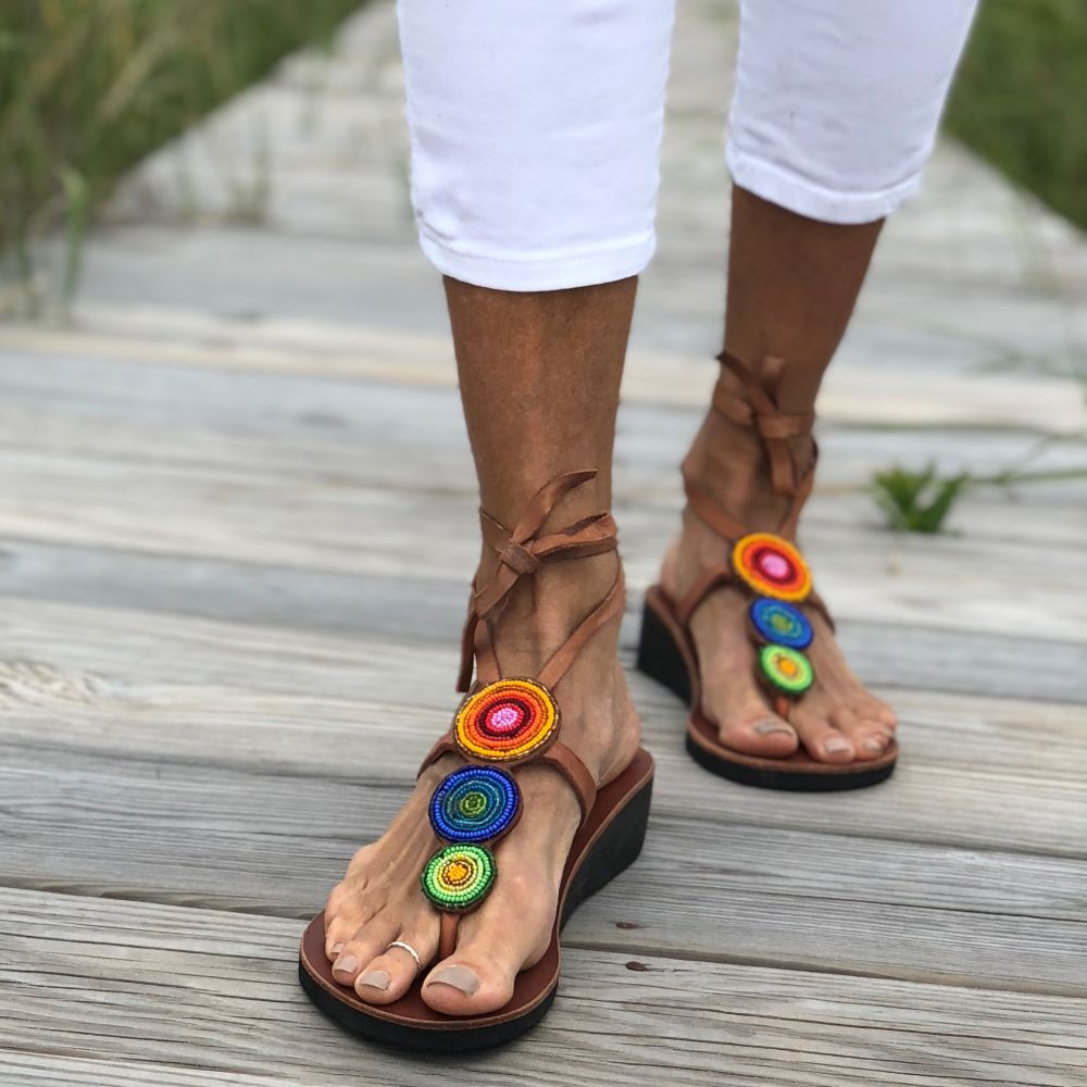 Triple Rainbow Sandals