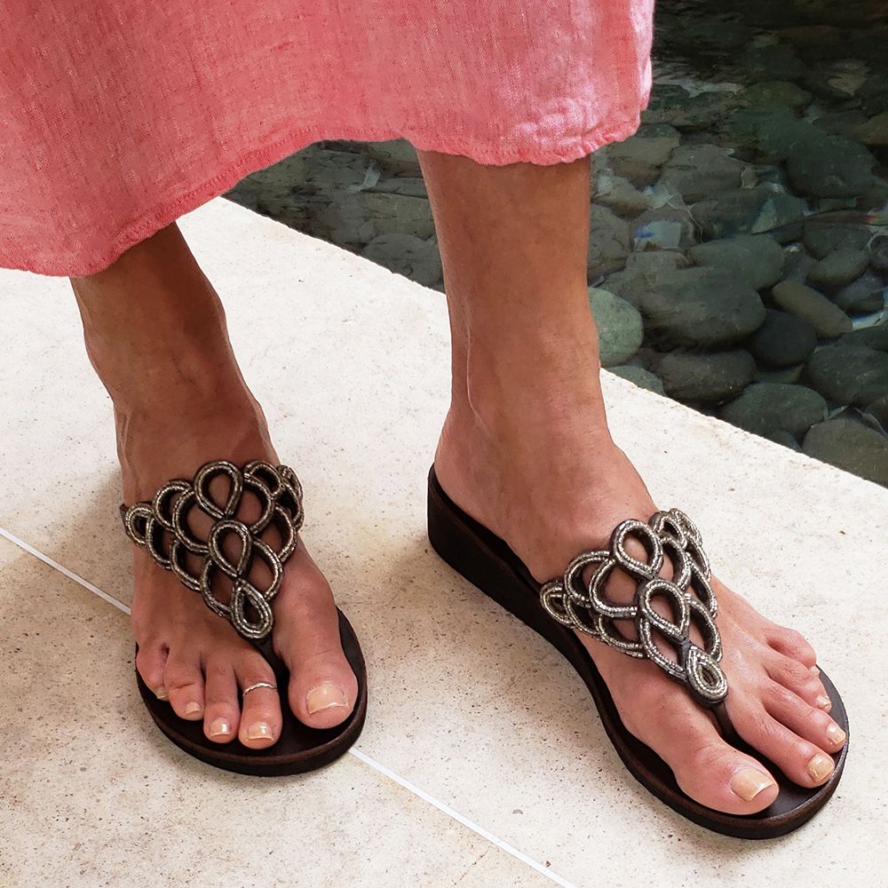 Net Silver Sandals