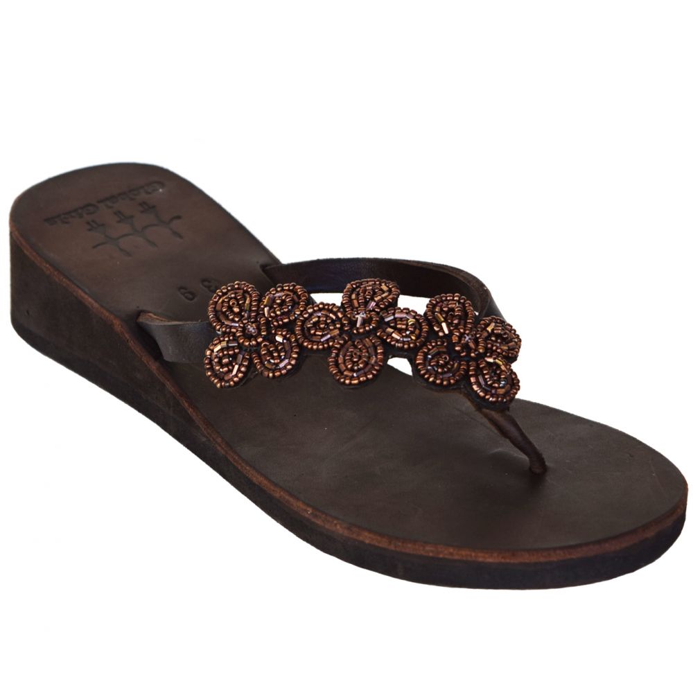 3 Flower Coffee Sandals