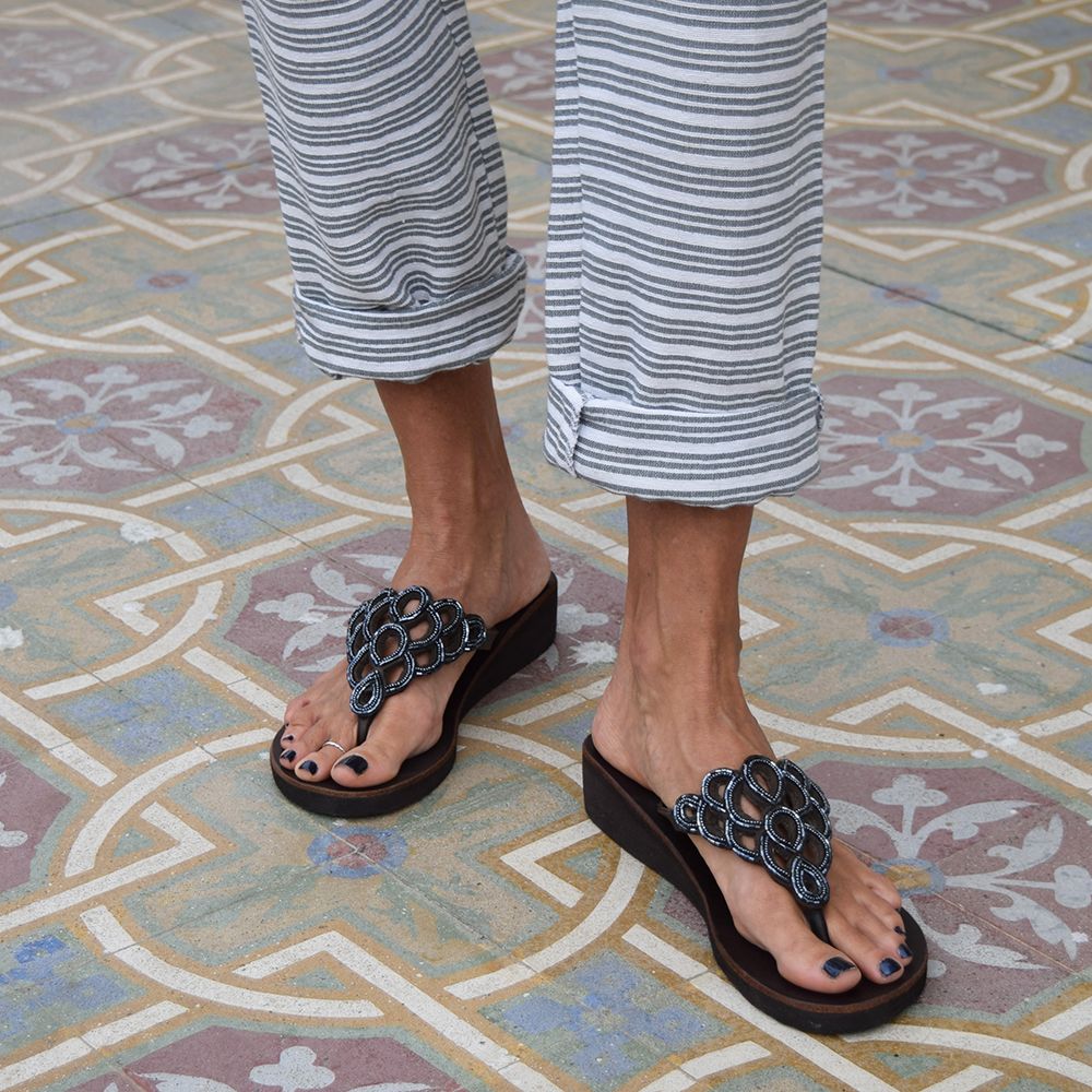 Net Indigo Sandals