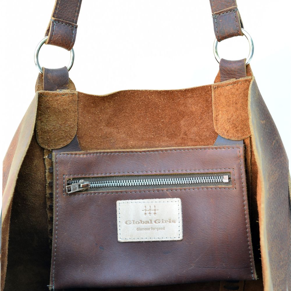 Hippie Chic Bag Mahogony Oil-tanned