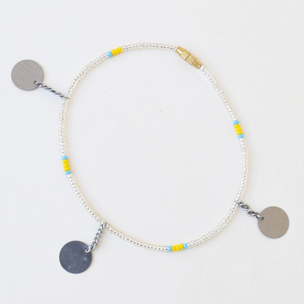 Anklet, Silver With Silver Charms