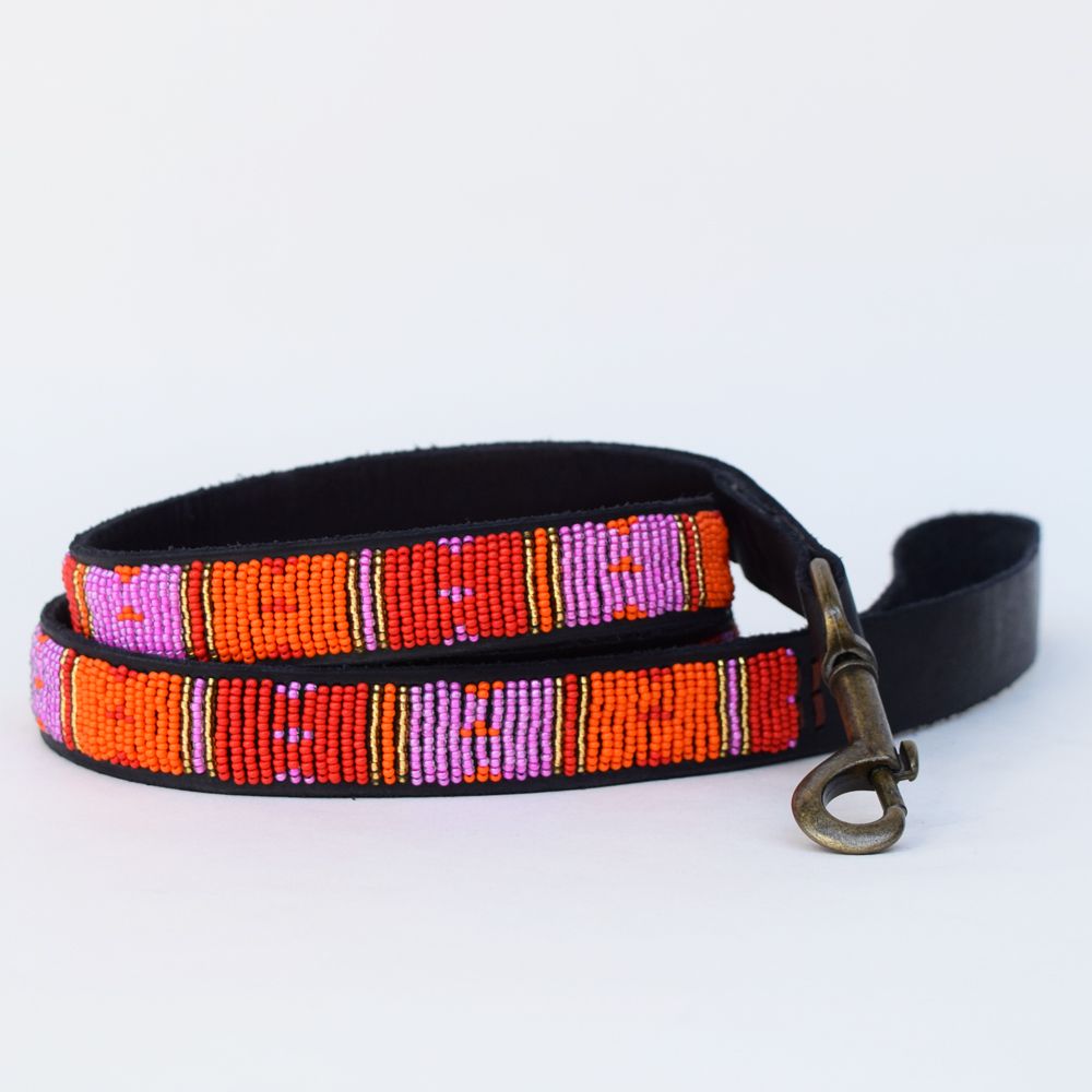 Dotted Panel Pink Dog Collar