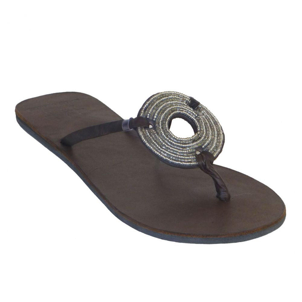 Disc Silver Sandals