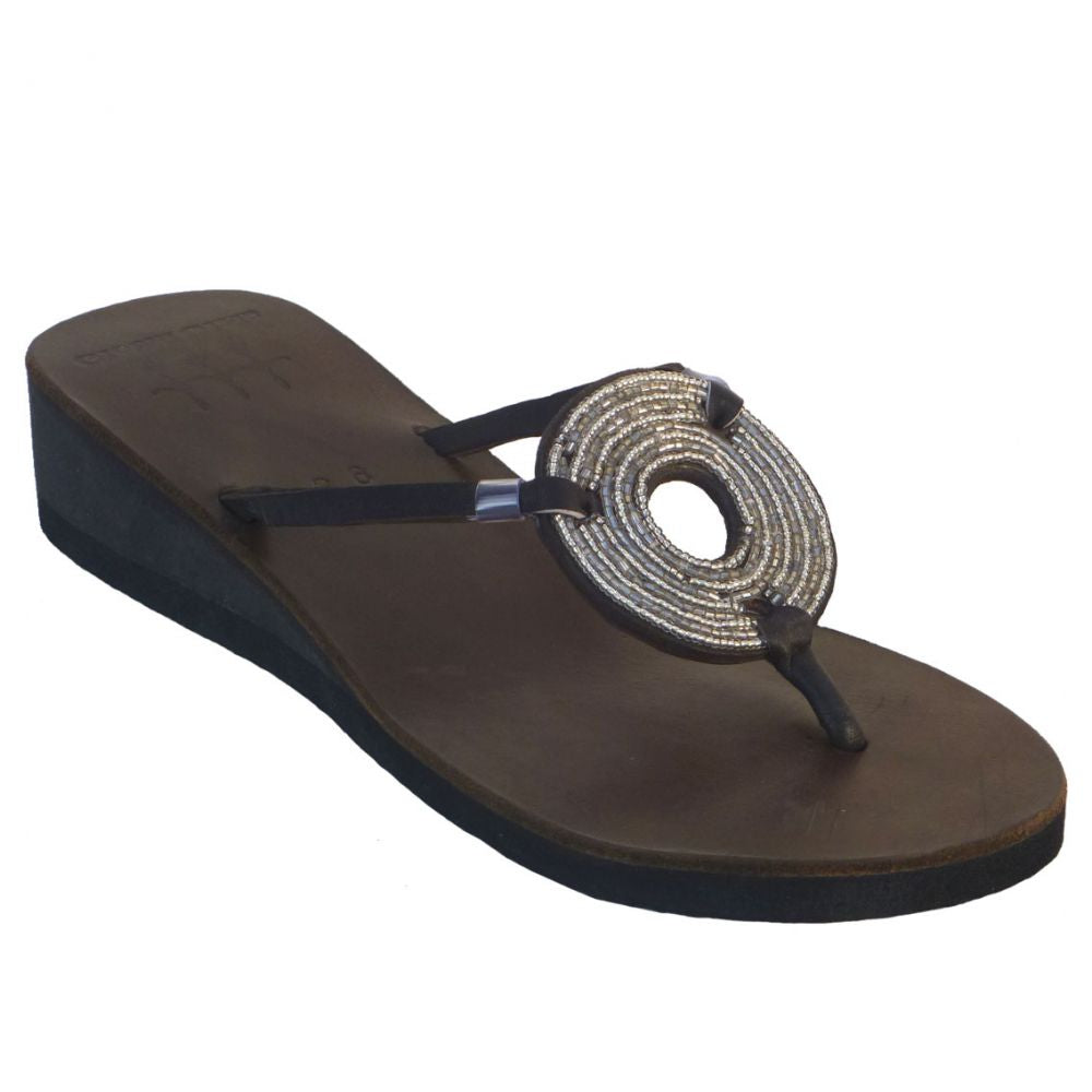 Disc Silver Sandals