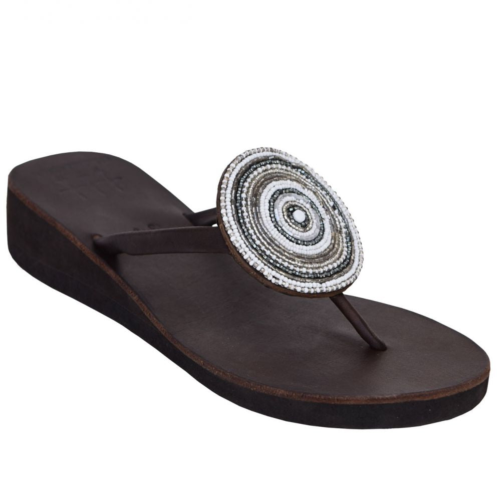 Medallion White Sandals