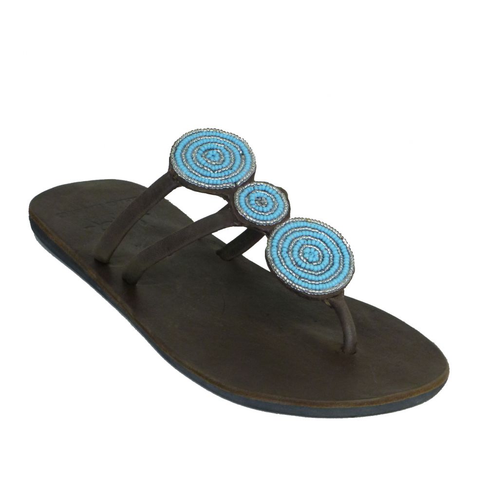 Triple Circle Turquoise Sandals