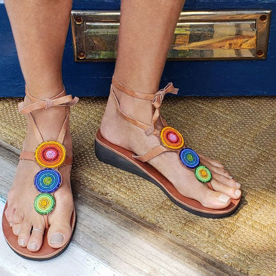 Triple Rainbow Sandals