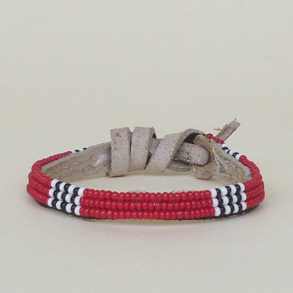 Red Black White Friendship Bracelet