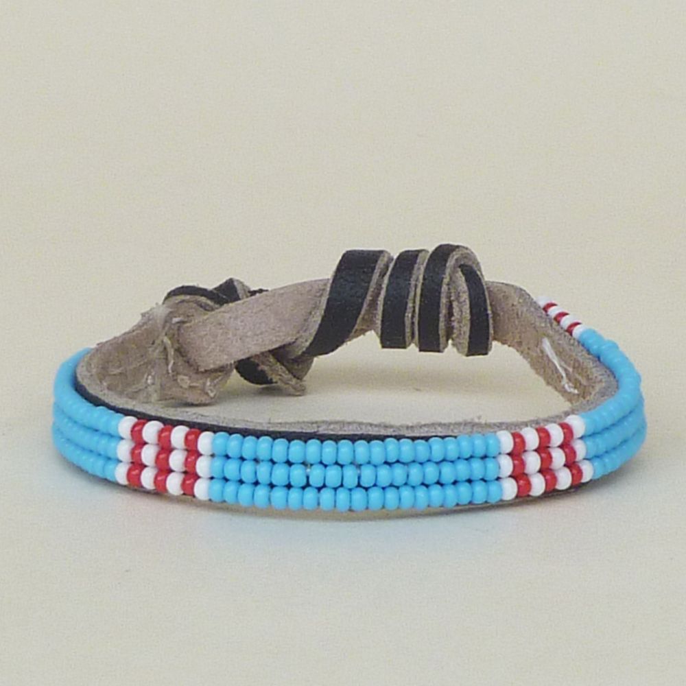 Turquoise Red White Friendship Bracelet