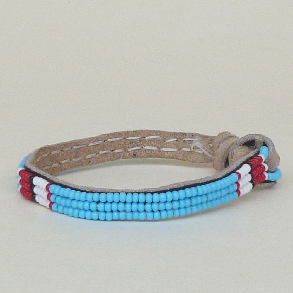 Turquoise Red White Friendship Bracelet