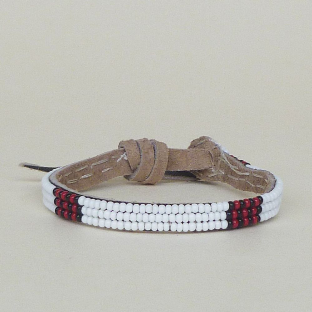 White Black Red Friendship Bracelet