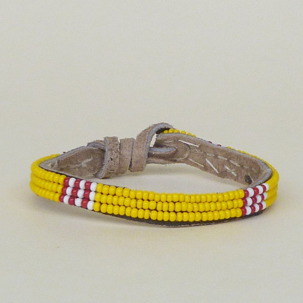 Yellow White Red Friendship Bracelet