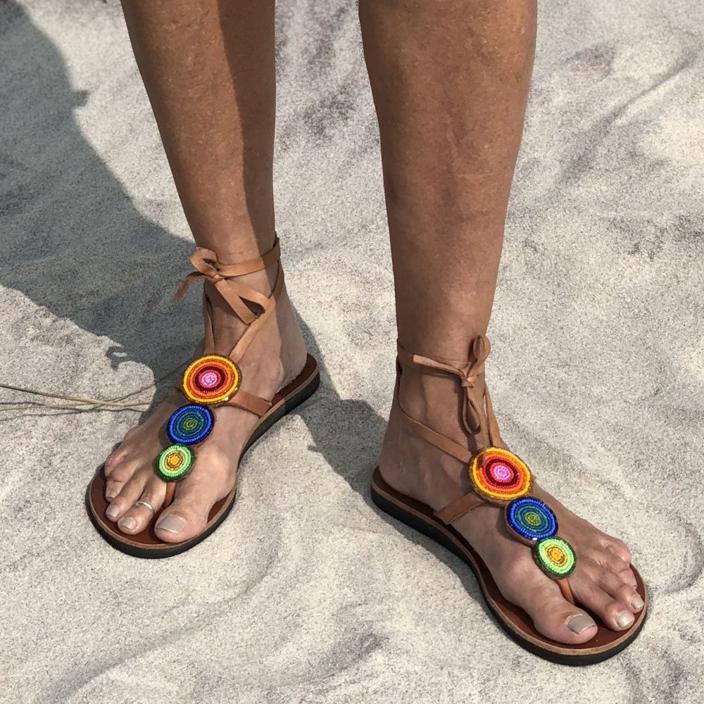 Triple Rainbow Sandals