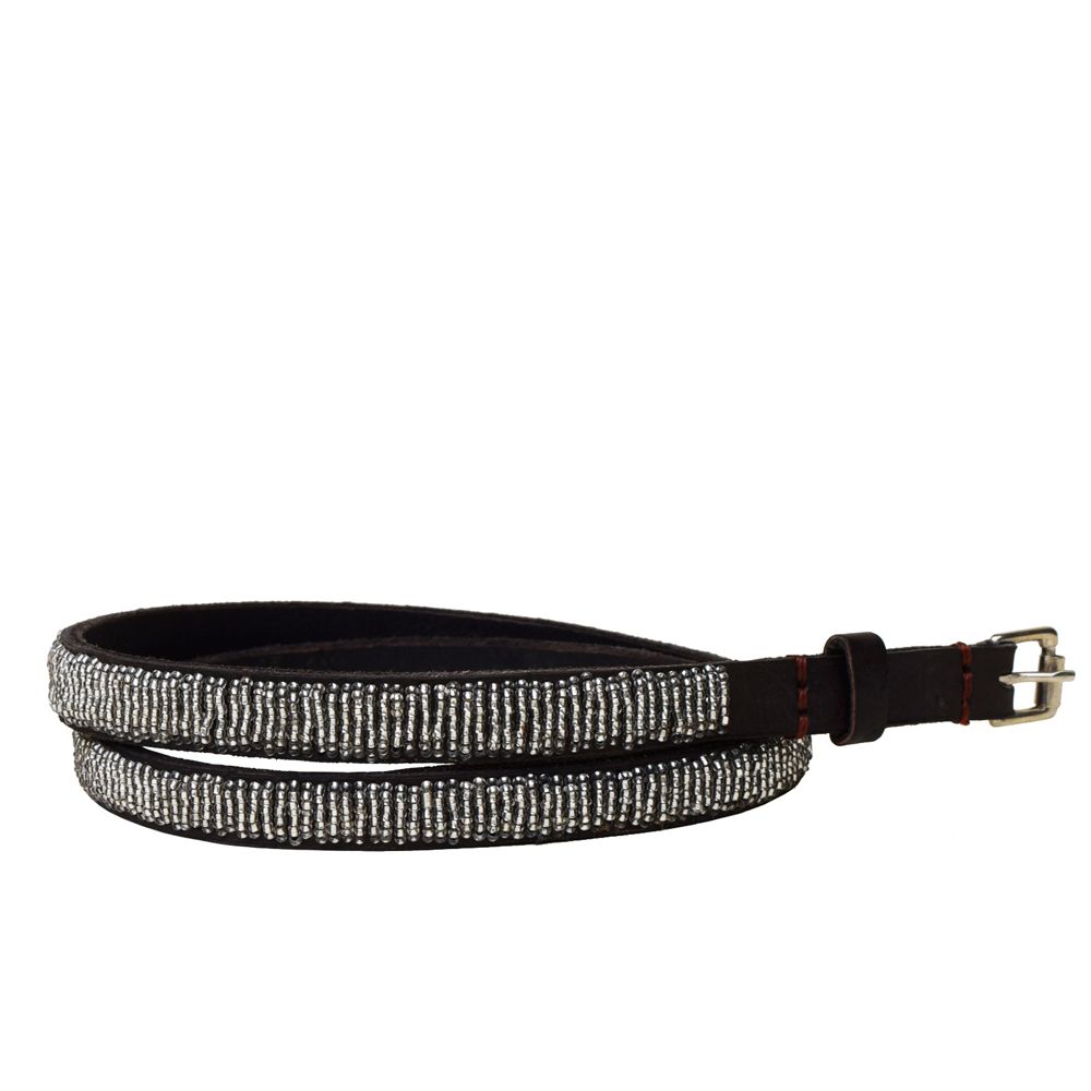 Skinny Silver Vertical Belt 