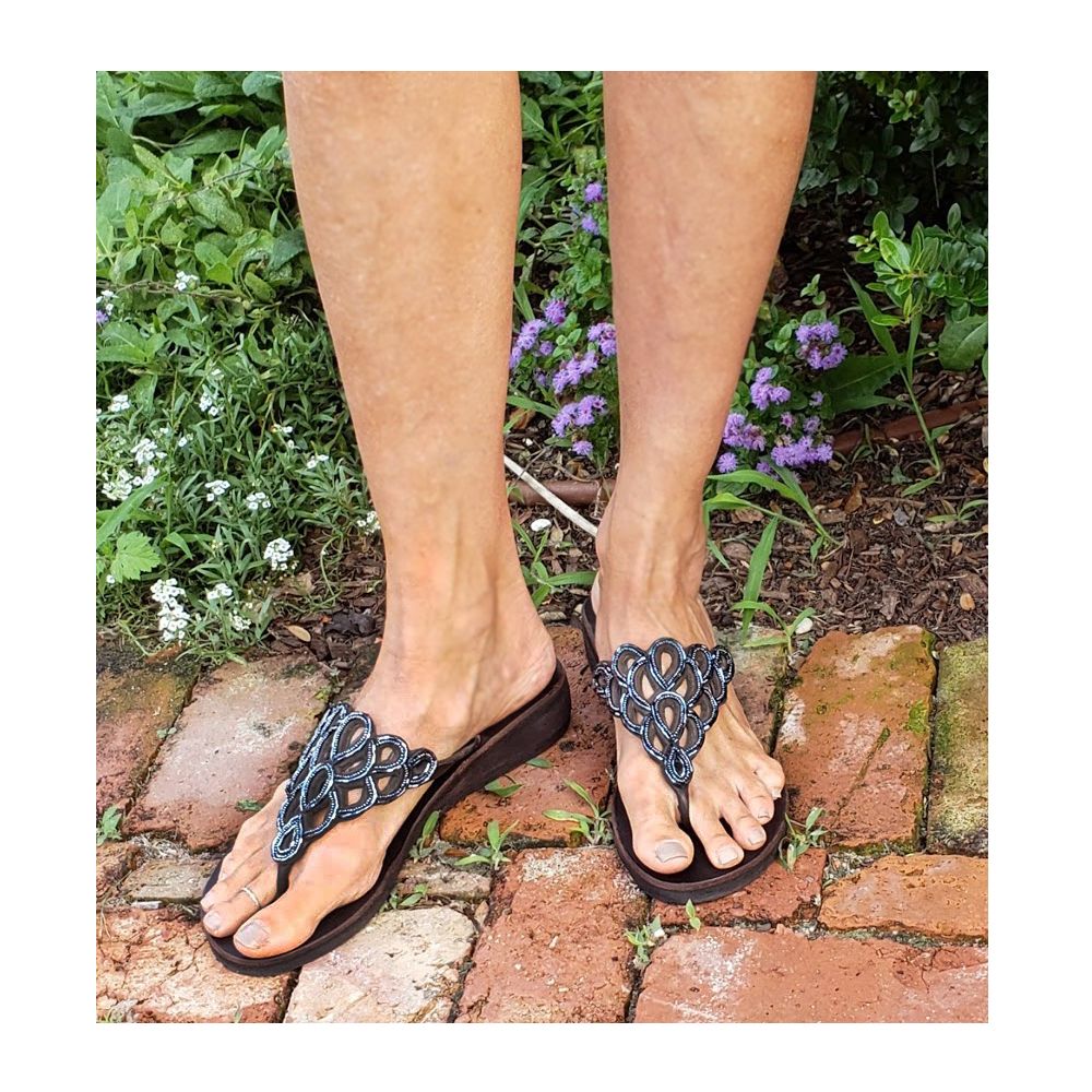 Net Indigo Sandals